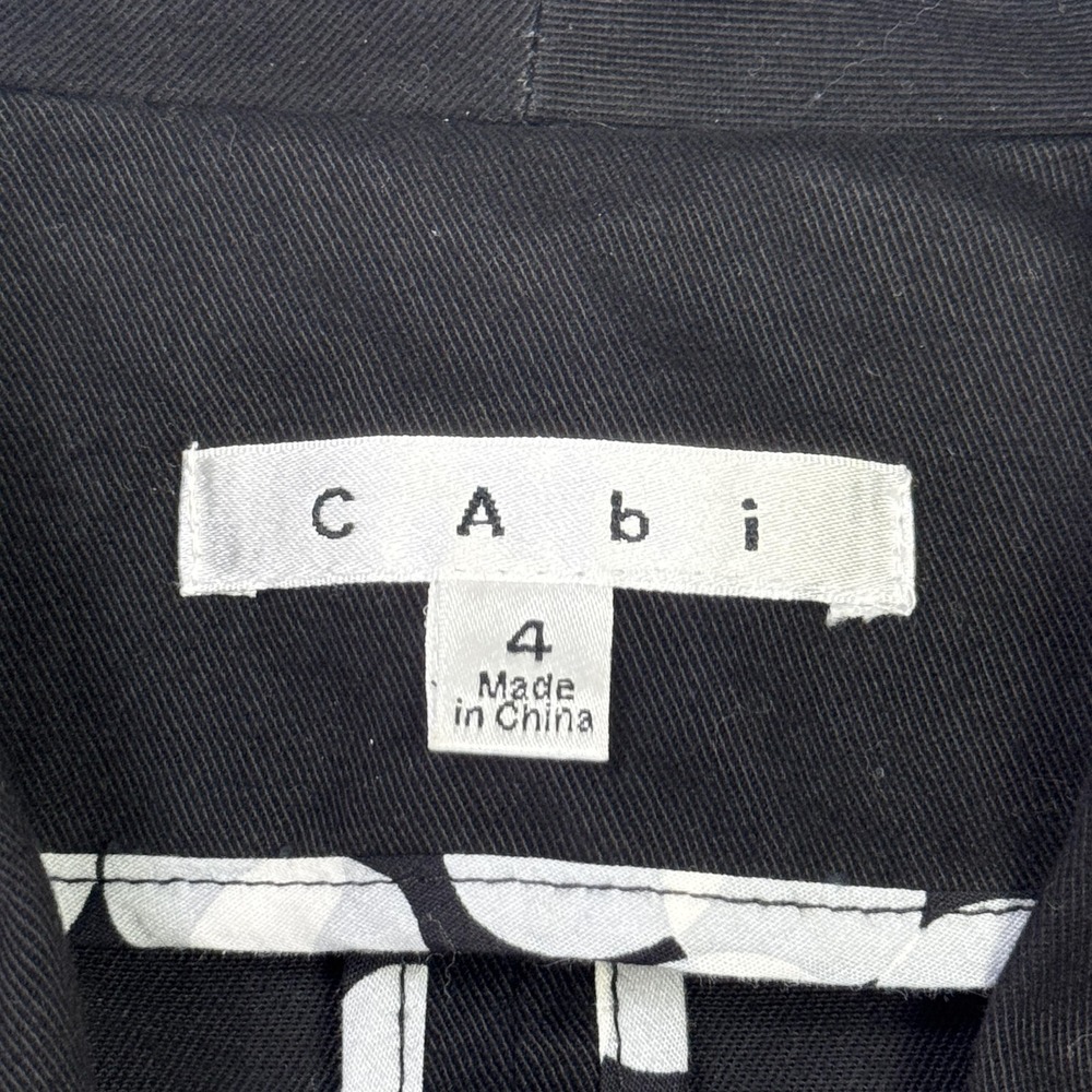 CAbi Blazer Womens 4 Black Military Jacket Collared Short Hook & Eye Pockets - Picture 3 of 12